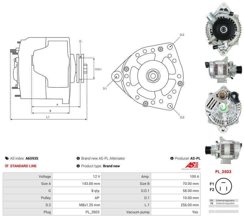 Generaator, AS-PL A6593S