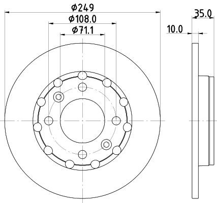 HELLA 8DD 355 133-571 Brake Disc