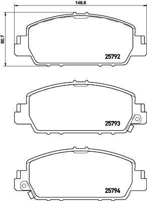 Колодка гальм. диск. HONDA ACCORD 2013 передн. (вир-во BREMBO)