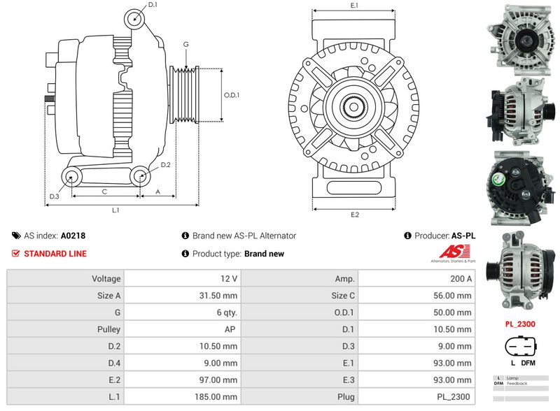 AS-PL A0218 Alternator