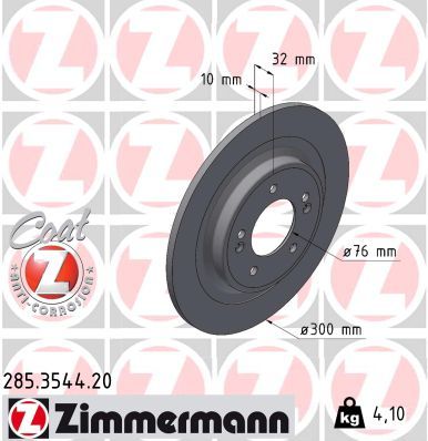 Гальмівний диск, Zimmermann 285.3544.20