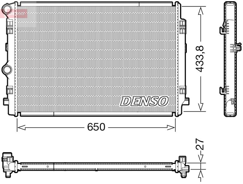 Радіатор, система охолодження двигуна, Denso DRM02044