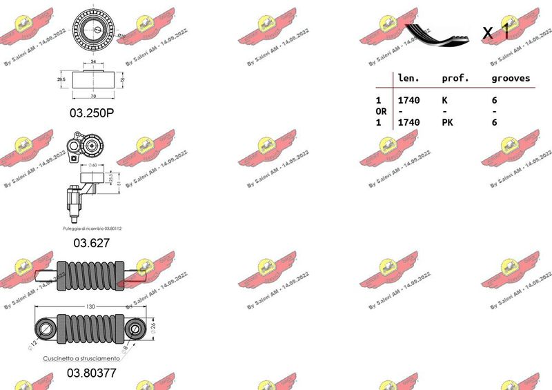 AUTOKIT 06.0120 V-ribbed Belt Set