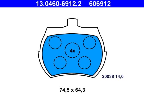 Set placute frana,frana disc 13.0460-6912.2 ATE