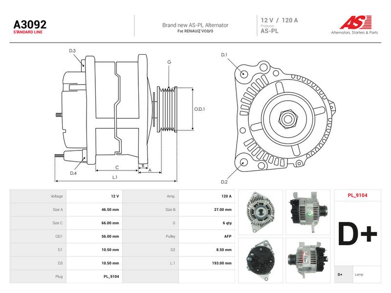 Generaator, AS-PL A3092