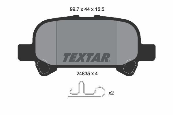 Комплект гальмівних накладок, дискове гальмо, Textar 2483501