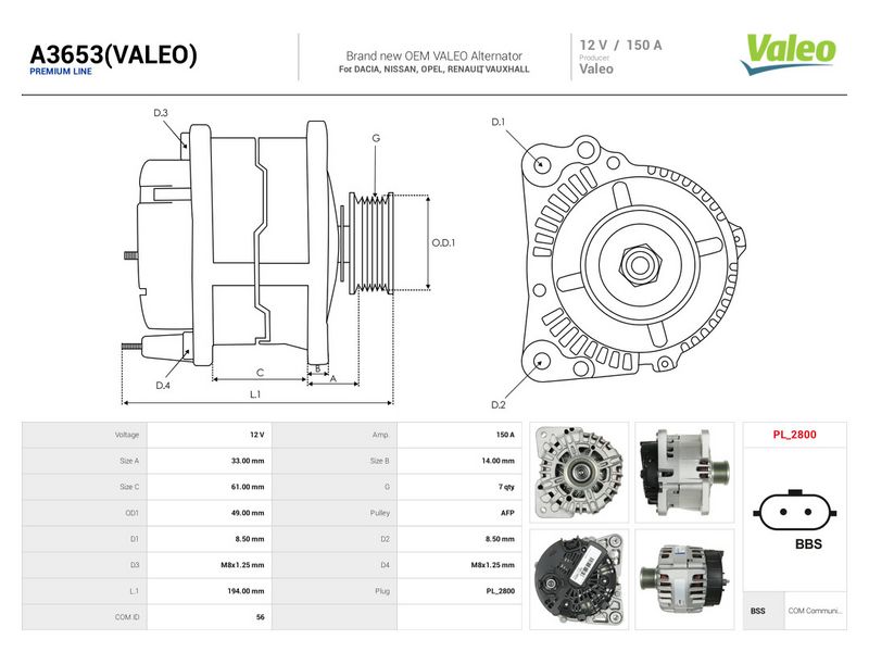 This part match OEM code: 8200854119