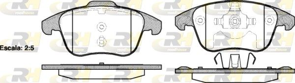 Комплект гальмівних накладок, дискове гальмо, Roadhouse 21249.00