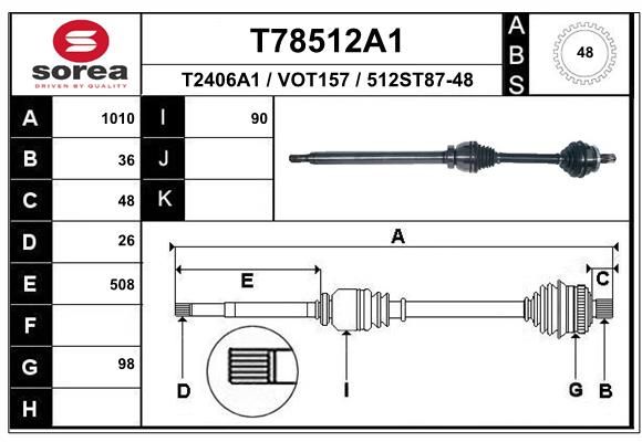 EAI hajtótengely T78512A1