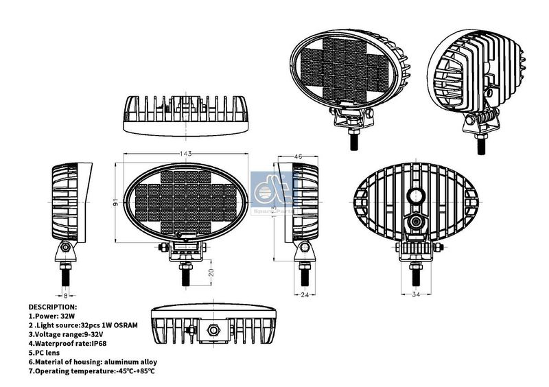 Lumina de lucru 9.69038 DT Spare Parts