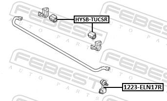 Тяга/стійка, стабілізатор, Febest 1223-ELN17R