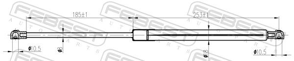 FEBEST 25117-001 Gas Spring, boot/cargo area