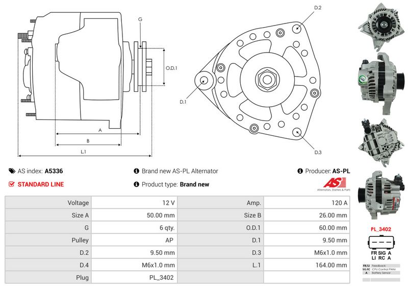 AS-PL A5336 Alternator