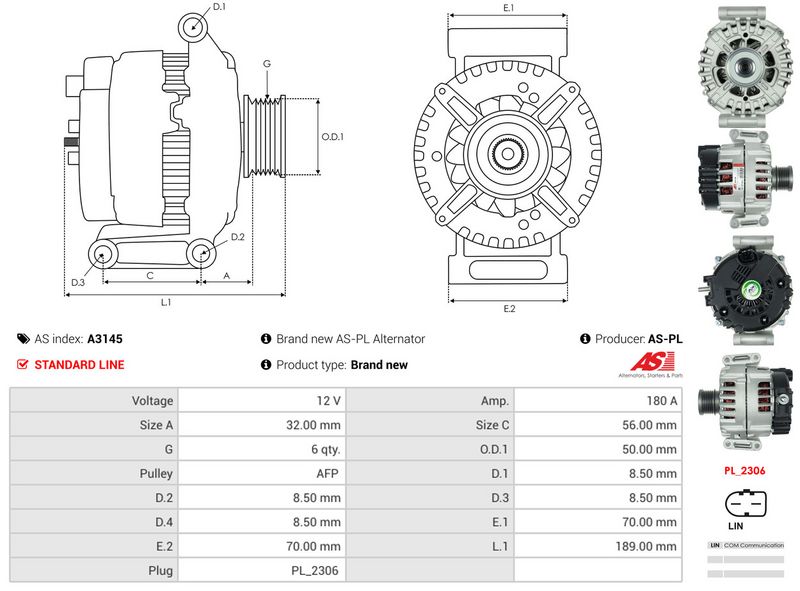 AS-PL A3145 Alternator