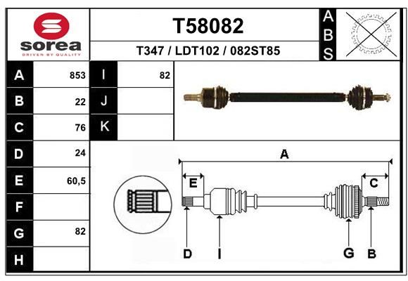 EAI hajtótengely T58082