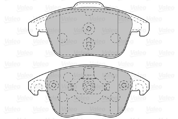 Комплект гальмівних накладок, дискове гальмо, Valeo 598998