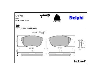 DELPHI LP1721 Brake Pad Set, disc brake