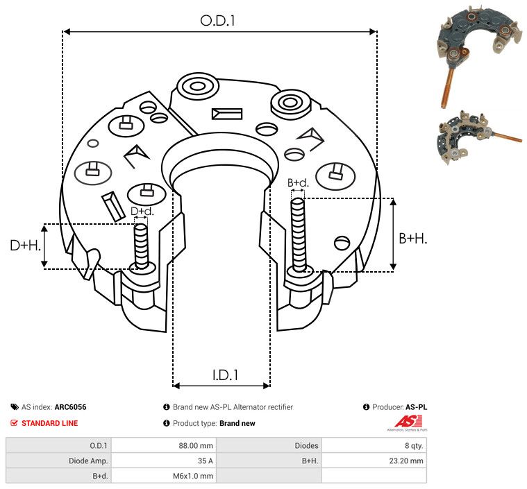 AS-PL ARC6056 Rectifier, alternator