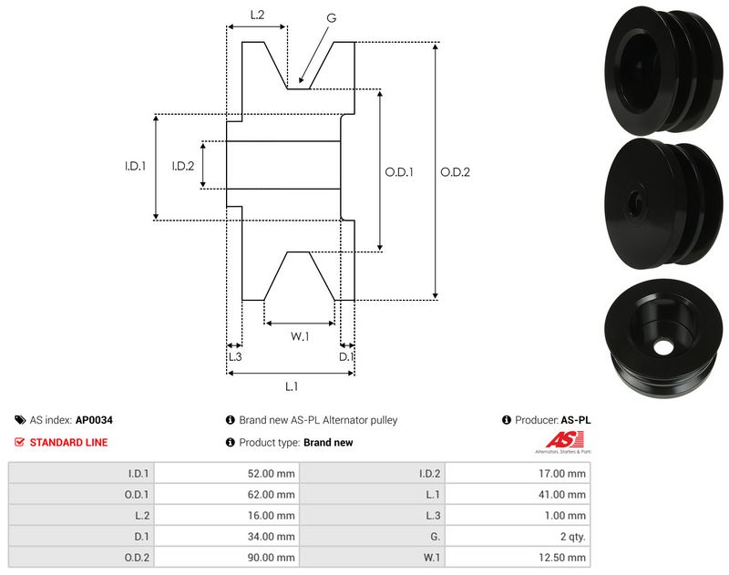 Rihmaratas, generaator, AS-PL AP0034