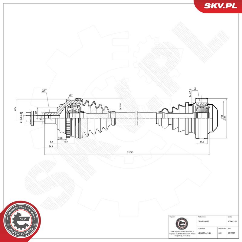 Prekės atitinka OEM kodą: 701407449GX