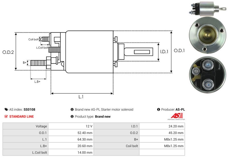 Magnetlülitus, starter, AS-PL SS0108