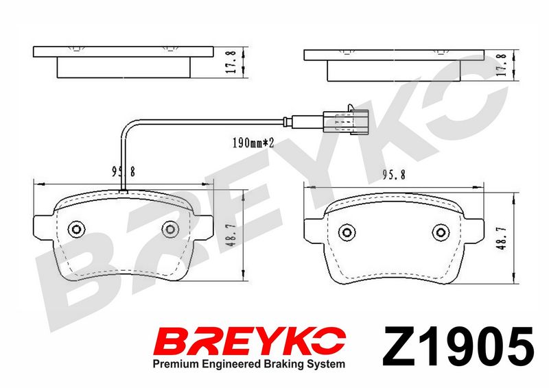 DAVID VASCO Z1905 Brake Pad Set, disc brake