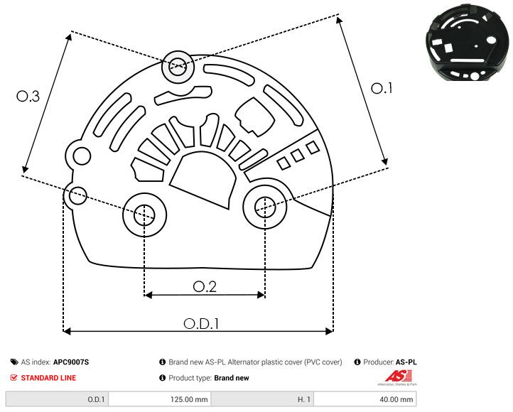 AS-PL APC9007S Protective Cap, alternator