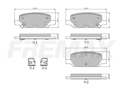 Piduriklotsi komplekt, ketaspidur FREMAX FBP-2635-01