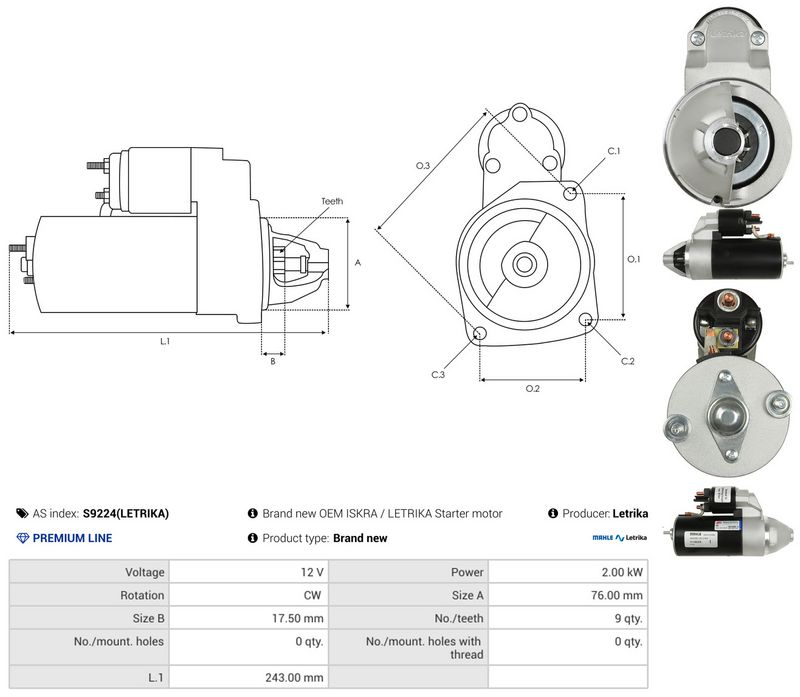 AS-PL S9224(LETRIKA) Starter