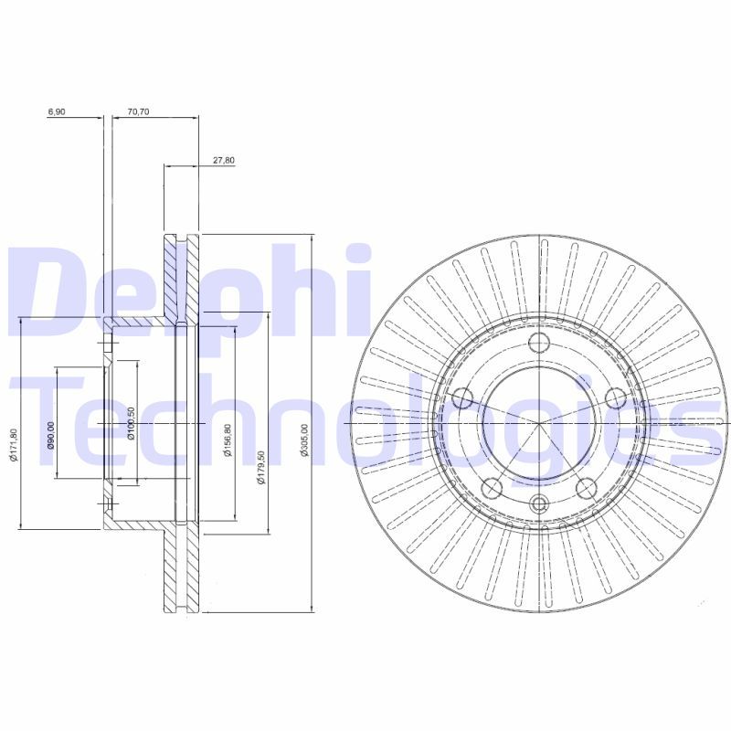 Гальмівний диск, Delphi BG9692