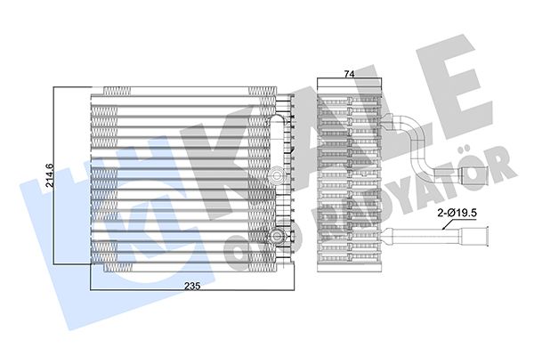 Випарник, система кондиціонування повітря, Kale Oto Radyatör 350005