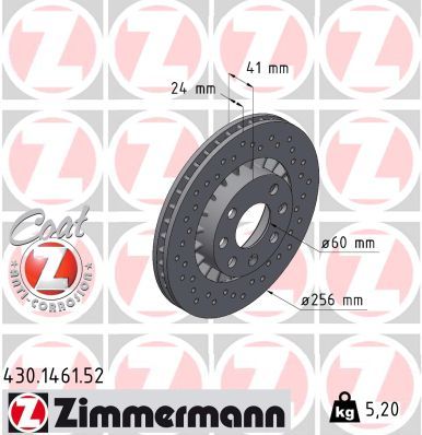 Гальмівний диск, Zimmermann 430.1461.52