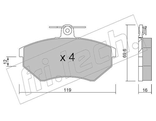 fri.tech. 052.0 Brake Pad Set, disc brake
