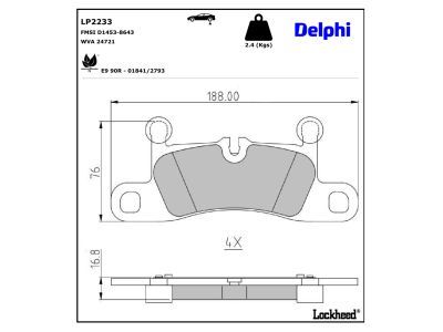 DELPHI LP2233 Brake Pad Set, disc brake