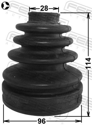 Гофрований кожух, приводний вал, Febest 0115KDJ95T