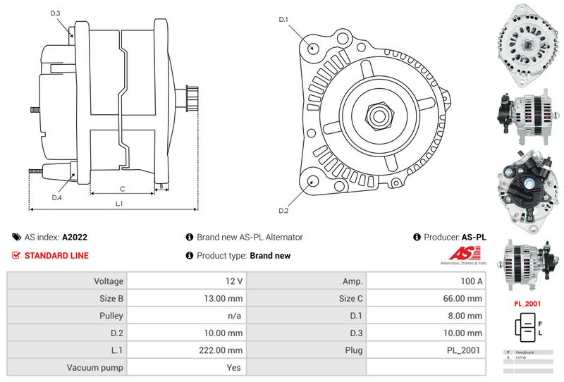 AS-PL A2022 Alternator