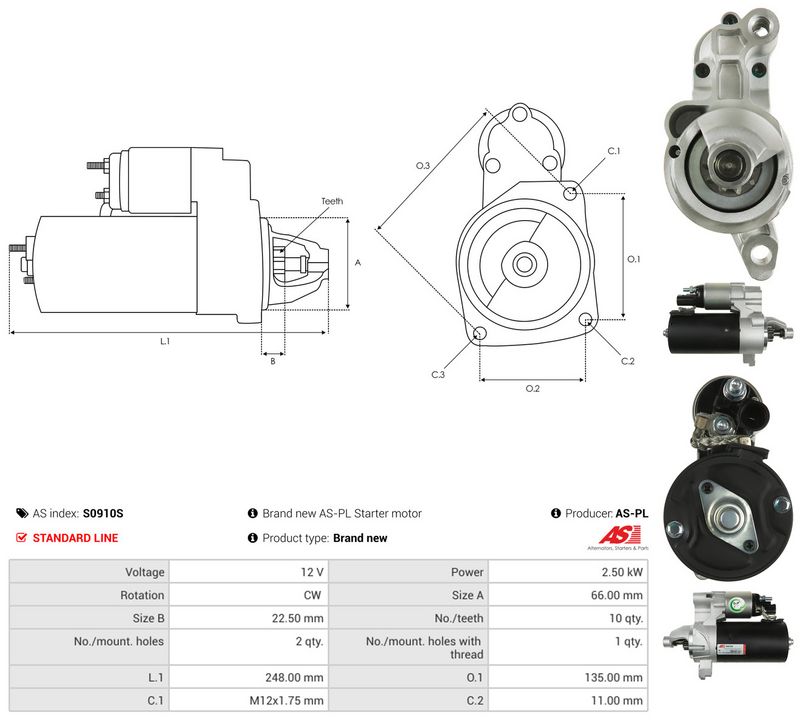 AS-PL S0910S Starteris