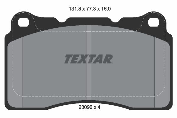 Комплект гальмівних накладок, дискове гальмо, Textar 2309203