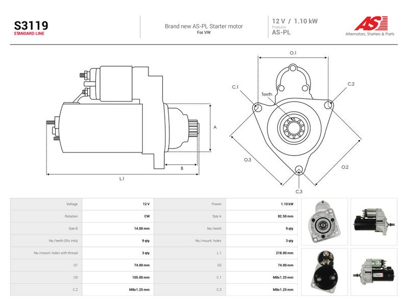 Starter, AS-PL S3119