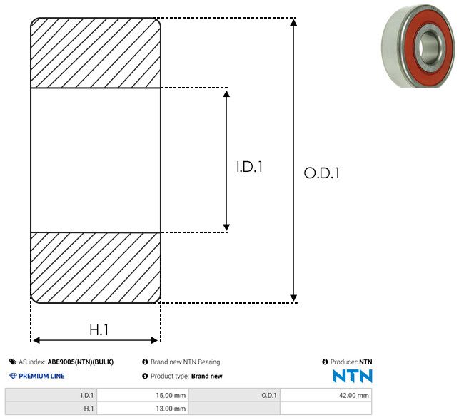 AS-PL ABE9005(NTN)(BULK) Bearing