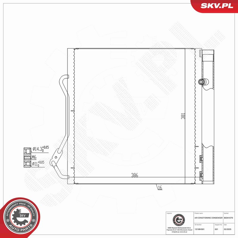 ESEN SKV 86SKV270 - Condenser, air conditioning