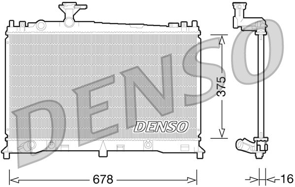 Радіатор, система охолодження двигуна, Denso DRM44027