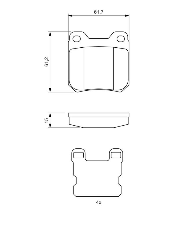 Piduriklotsi komplekt, ketaspidur, BOSCH 0 986 490 500