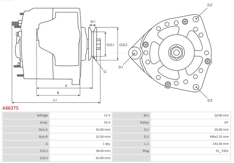 AS-PL A6637S Alternator