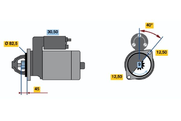 BOSCH Startmotor / Starter 0 001 110 009