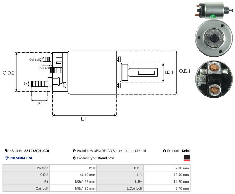 Magnetlülitus, starter, AS-PL SS1053(DELCO)