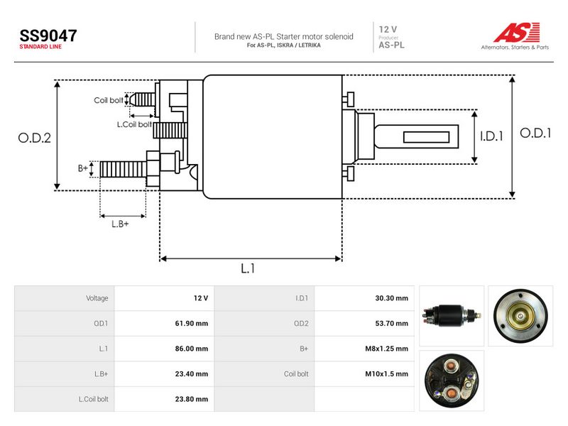 Magnetlülitus, starter, AS-PL SS9047