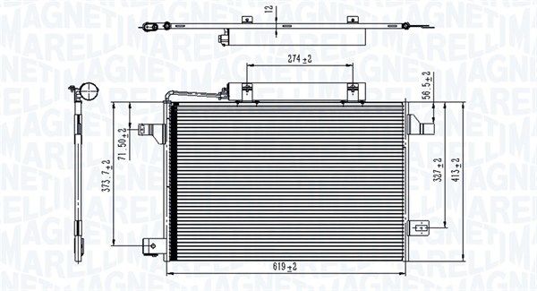 Конденсатор, система кондиціонування повітря, Magneti Marelli 350203745000