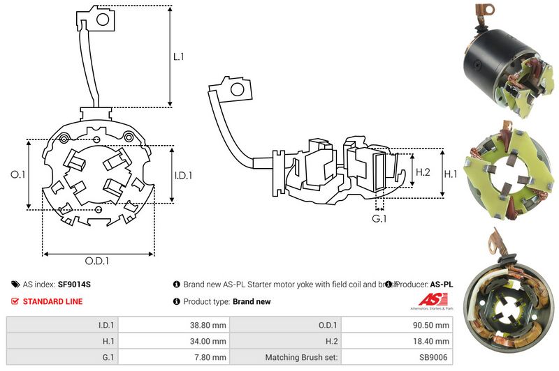AS-PL SF9014S Holder, carbon brushes