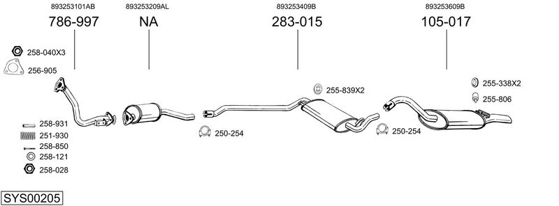 BOSAL kipufogórendszer SYS00205